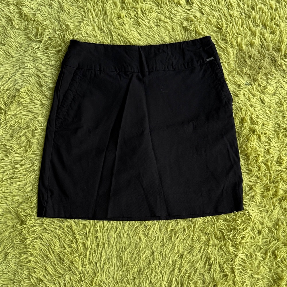 Black Pencil Skirt Skort with Pockets for Women